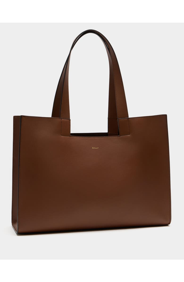 Bally Easy Bally Tote Bag in Leather and Plain Finish, Alternate, color, Brown