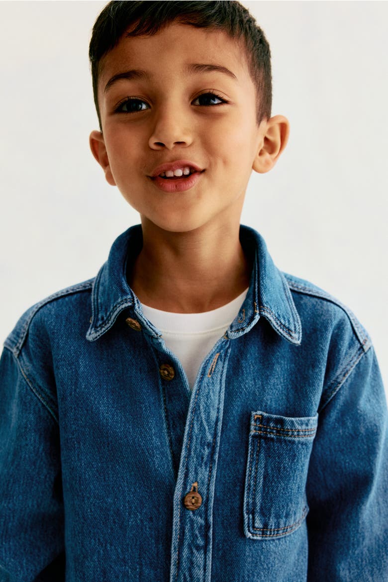 Denim Overshirt, Alternate, color, Denim blue