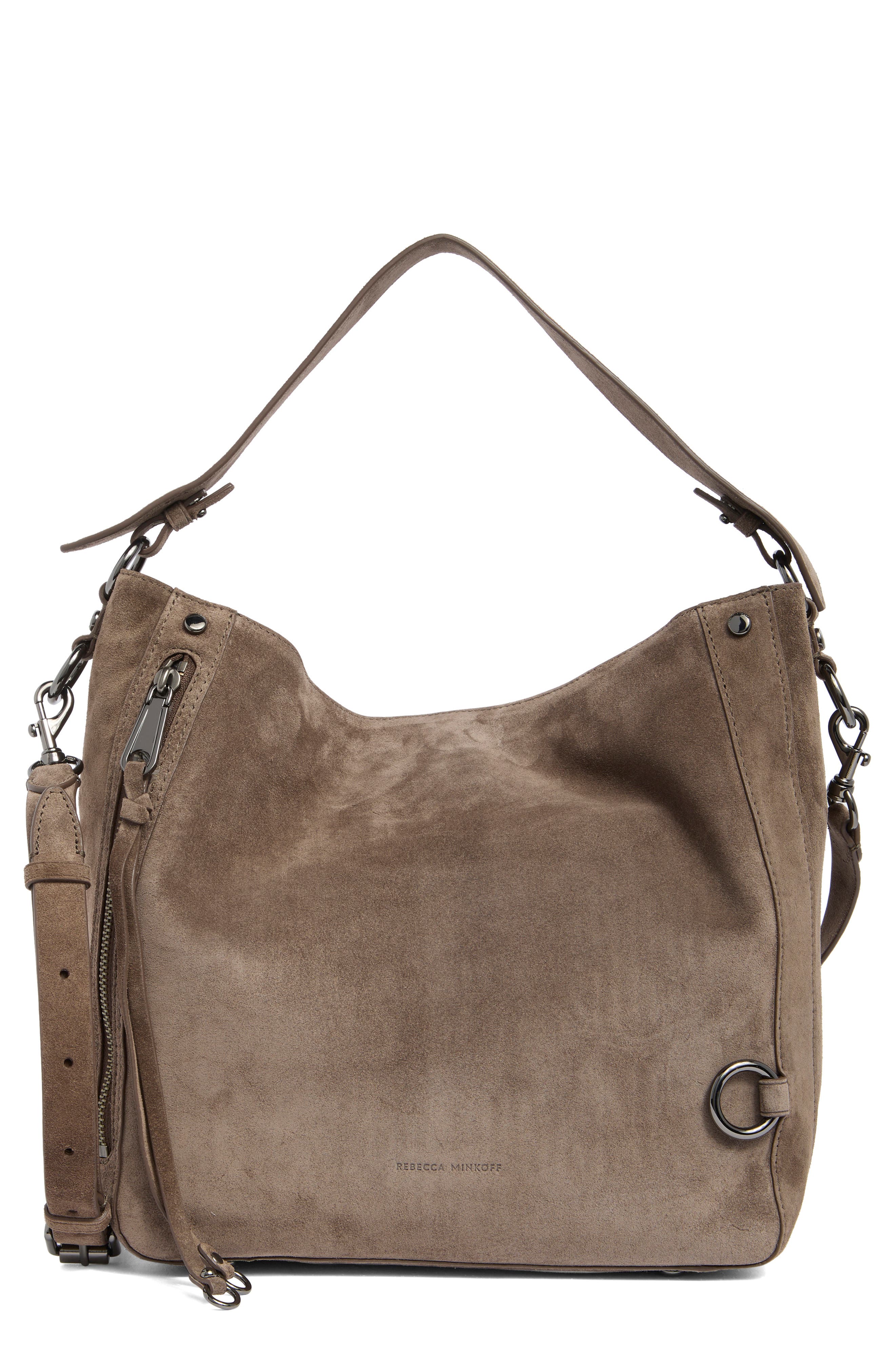 Rebecca Minkoff M.A.B. Suede Hobo Bag, Main, color, 