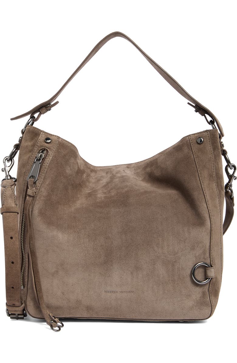 Rebecca Minkoff M.A.B. Suede Hobo Bag, Main, color,