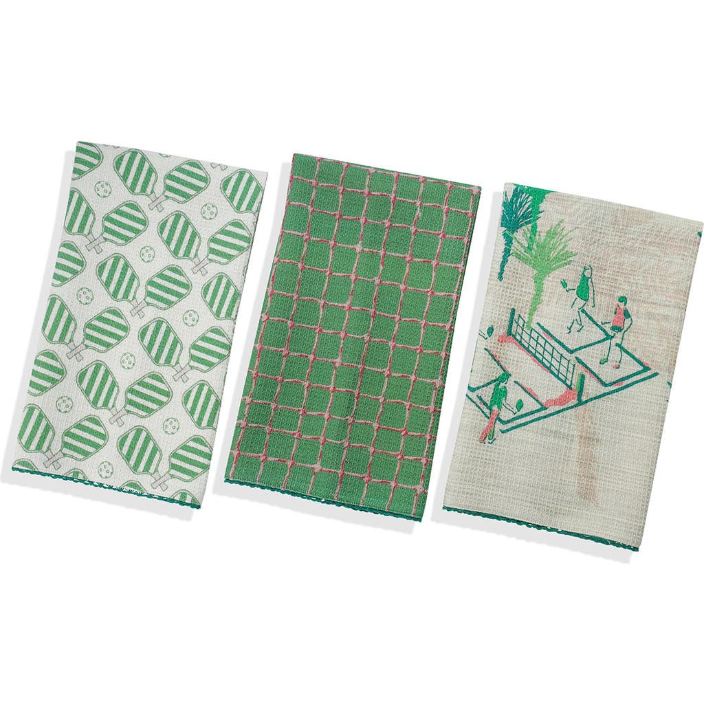 Tiramisu 3-piece Kitchen Towel Set In Green