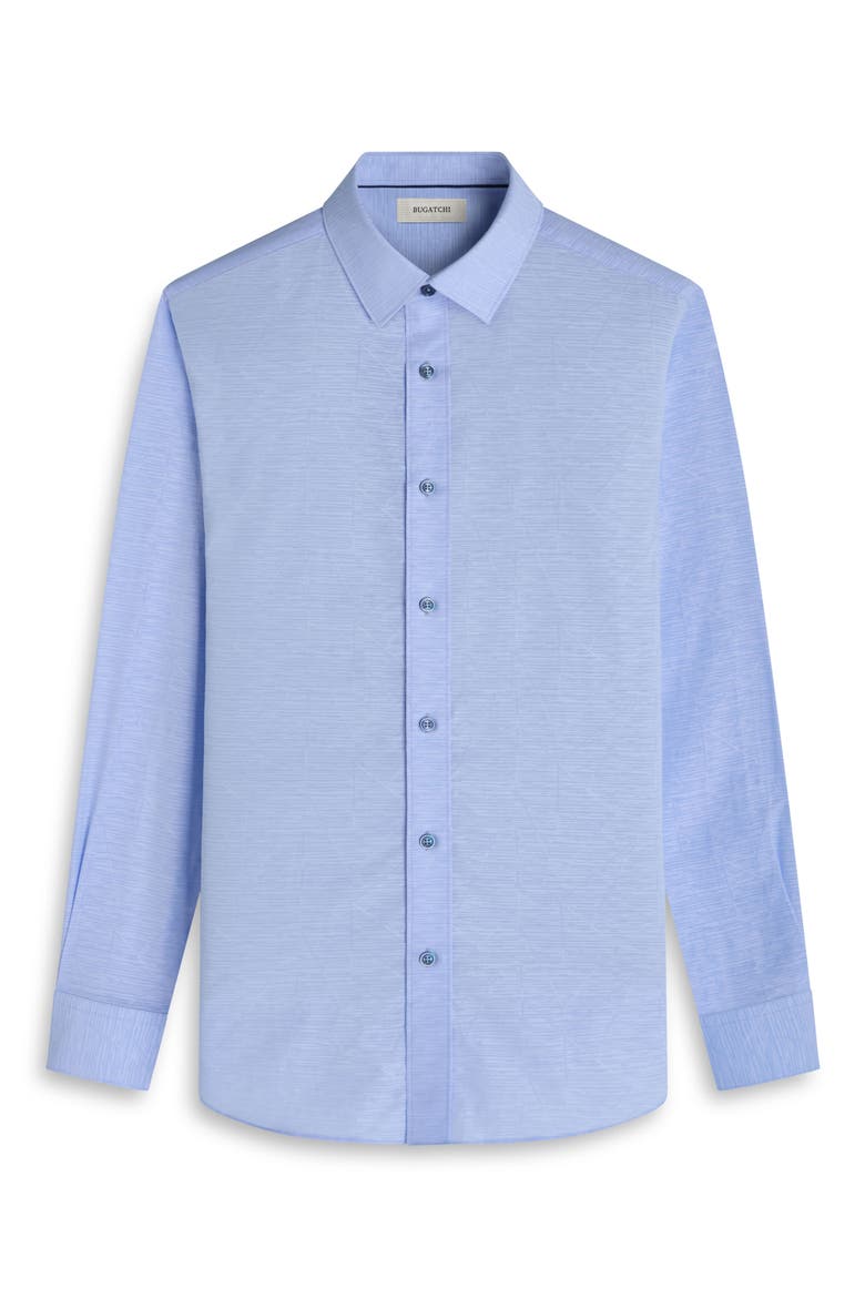 Julian Shaped Fit Abstract Stripe Stretch Cotton Button-Up Shirt, Alternate, color, SKY