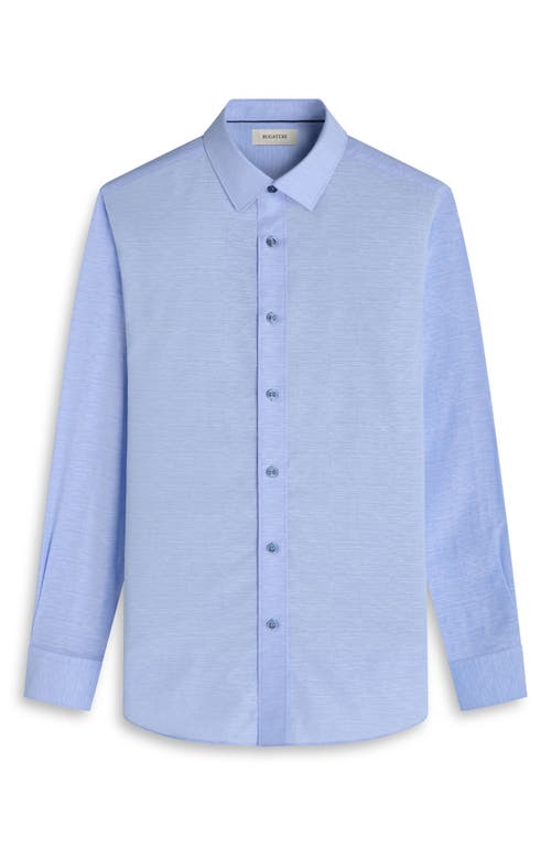 Bugatchi Julian Shaped Fit Abstract Stripe Stretch Cotton Button-up Shirt In Blue