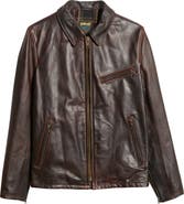 Schott NYC Waxy Cowhide Leather Mechanics Jacket