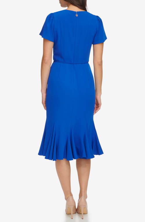 Tommy Hilfiger Women's Crepe Trumpet-skirt Midi Dress In Mjrelle Blue
