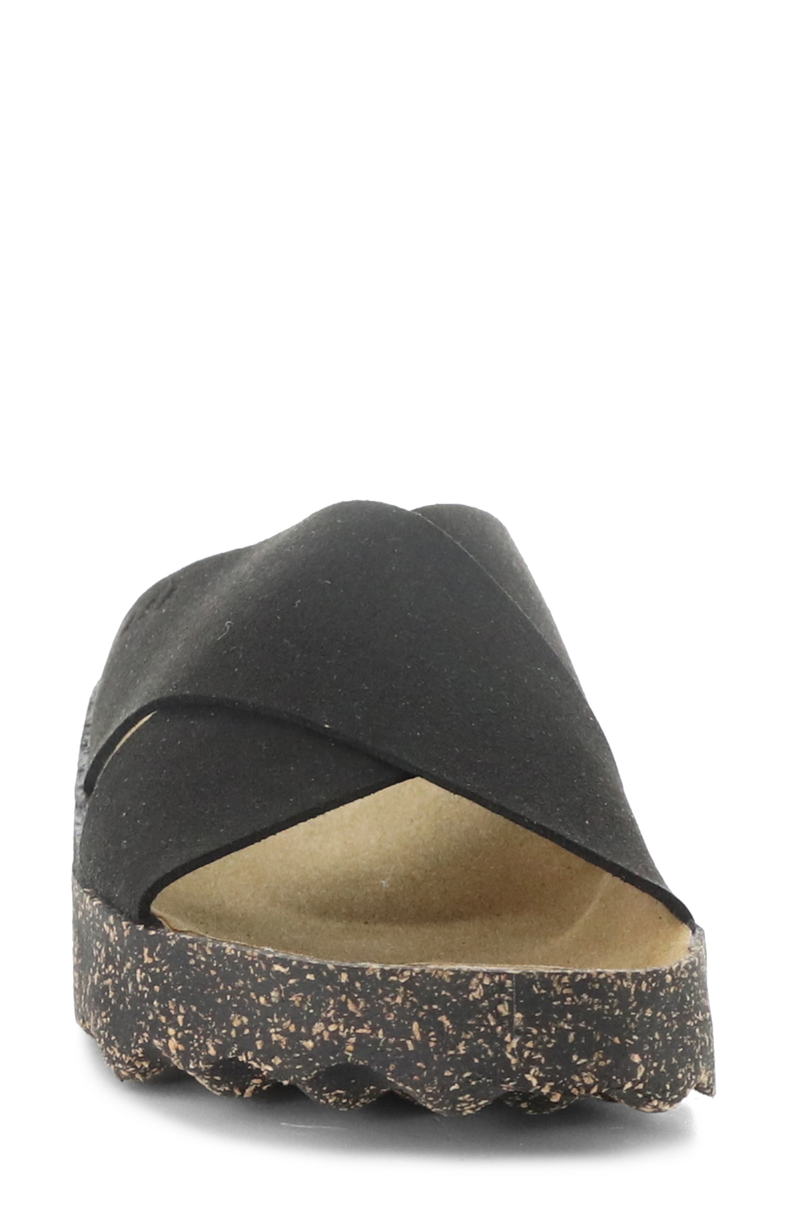 Cross Slide Sandal, Alternate, color, BLACK SUEDE