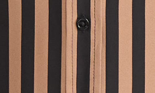 Kasper Stripe Button-up Shirt In Brown