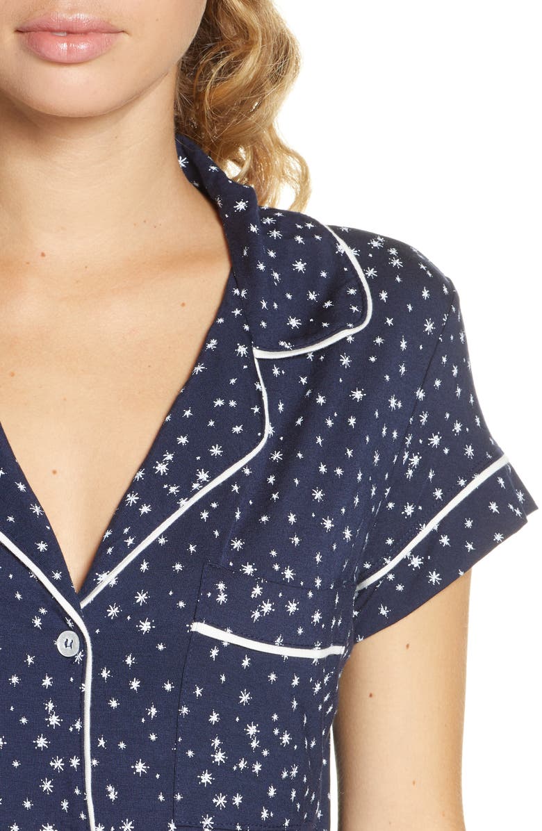 Eberjey Gisele Printed Short Sleeve Cropped Pajamas, Alternate, color,