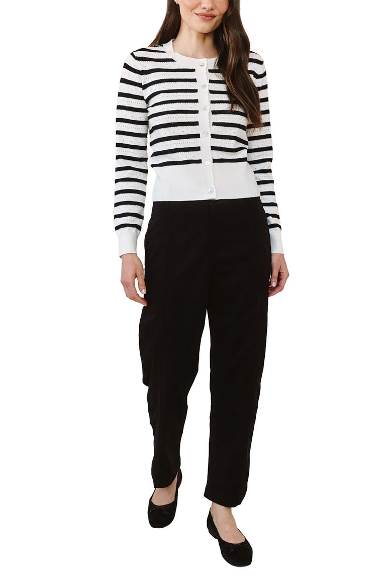 Fitted Stripe Cardigan, Alternate, color, CHERIE STRIPE