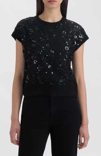 NVLT Embellished Short Sleeve Sweater