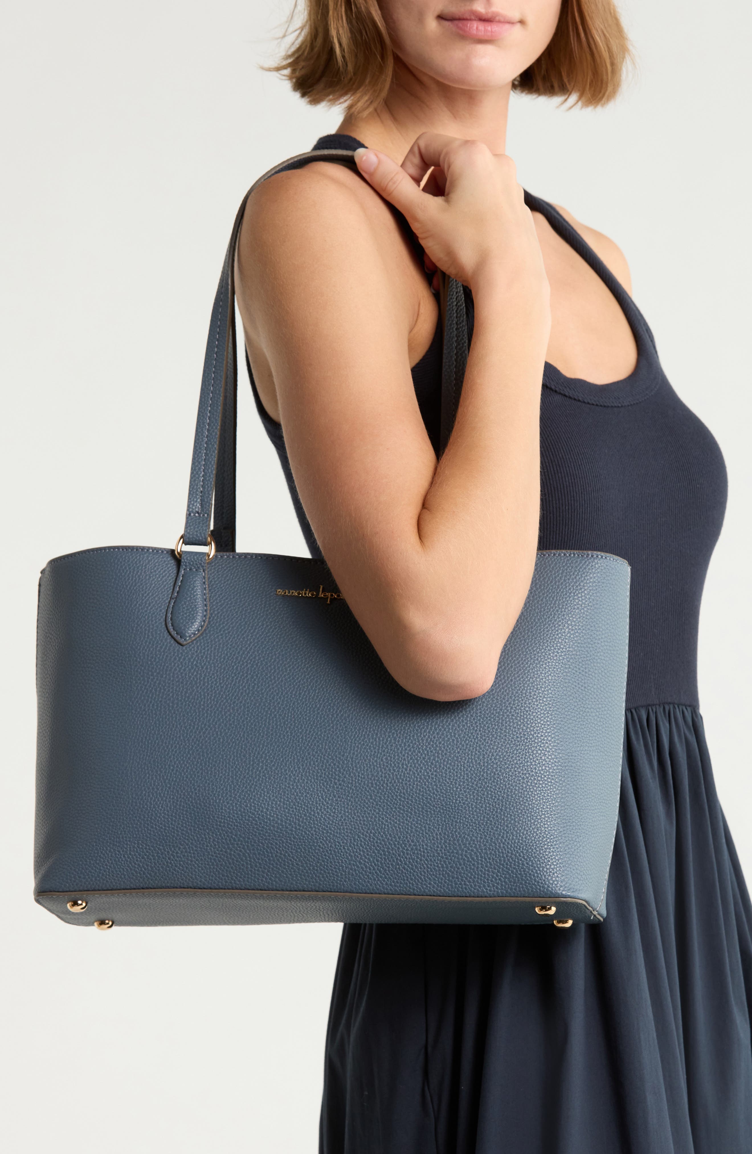 Two-for-One Tote Bag, Alternate, color, DENIM / SOFT BEIGE