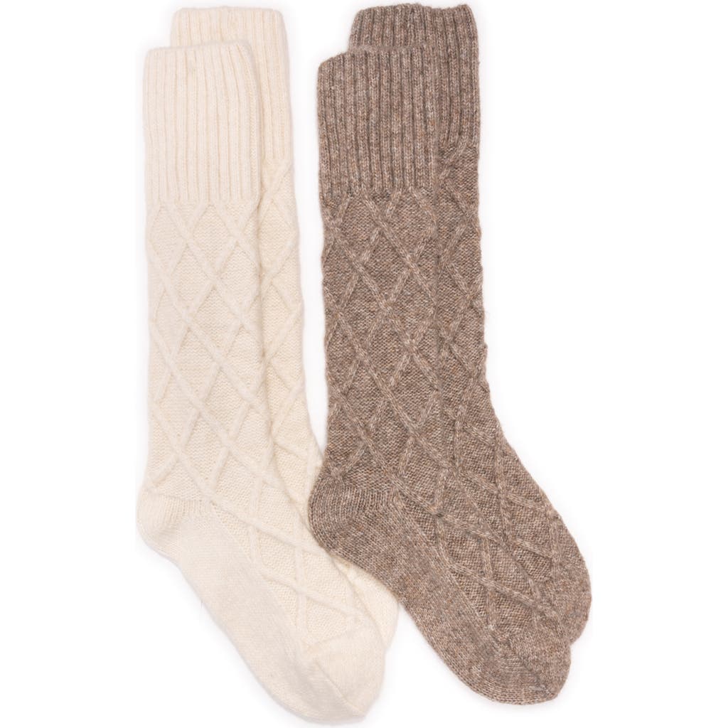 Muk Luks Lounge Lattice Crew Socks In Multi