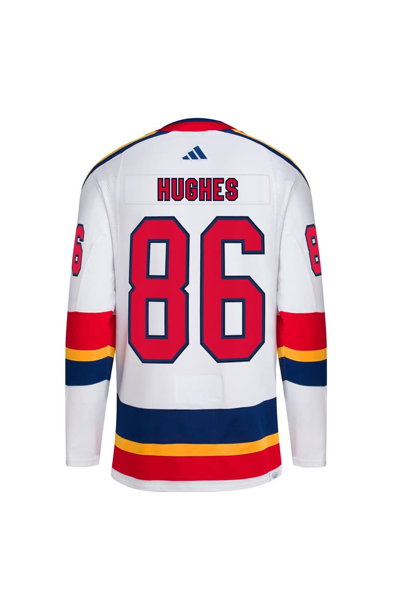 adidas Men's adidas Jack Hughes White New Jersey Devils Reverse Retro 2.0 Authentic Player Jersey, Alternate, color,