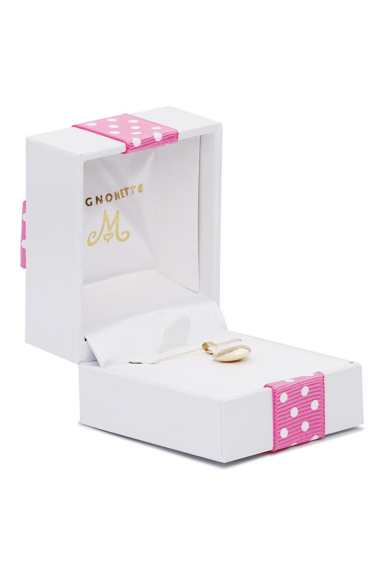 14K Gold Puff Heart Necklace, Alternate, color, GOLD