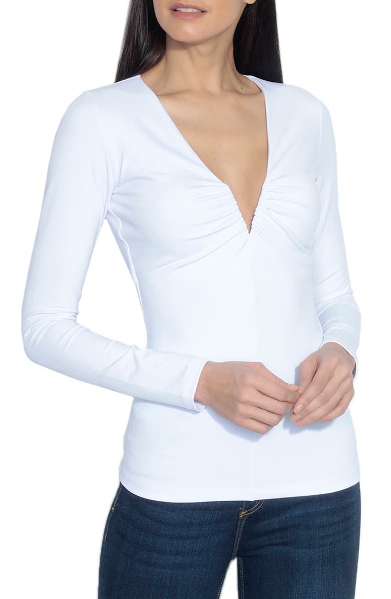 Susana Monaco V-Neck Long Sleeve Top, Main, color,