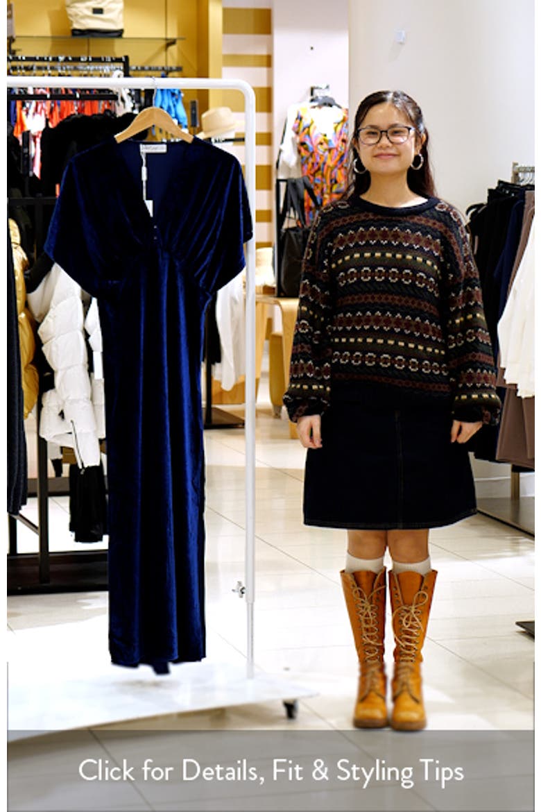 Ricki Plunge Neck Velvet Maxi Dress video