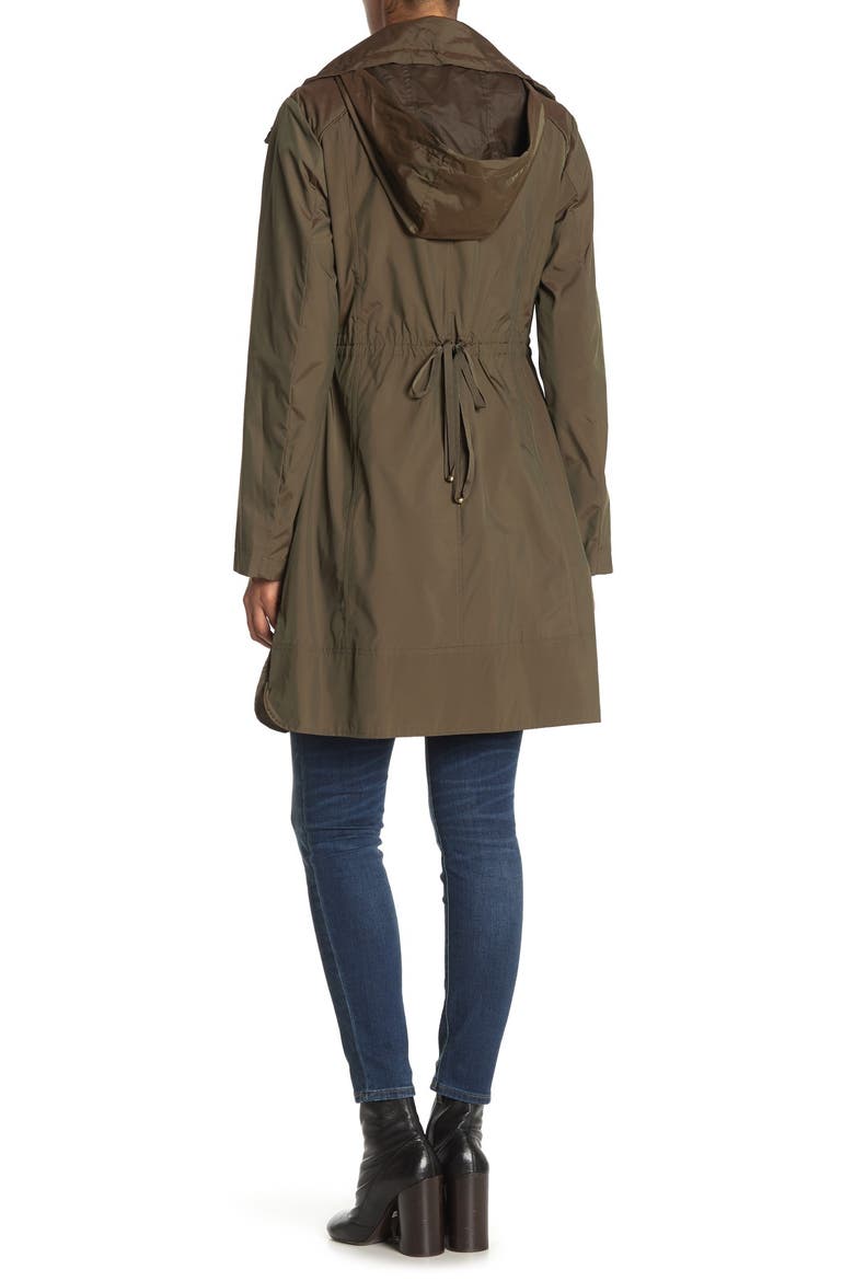 Packable Hooded Rain Jacket, Alternate, color, OLIVE