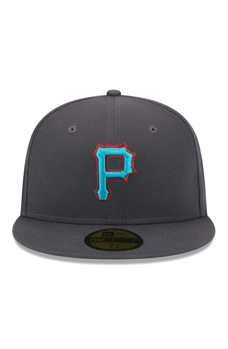 New Era Men's New Era Graphite Pittsburgh Pirates Print Undervisor 59FIFTY Fitted Hat, Alternate, color,