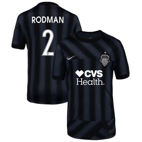 Youth Nike Trinity Rodman Black Washington Spirit 2025 Blackout Kit Replica Player Jersey
