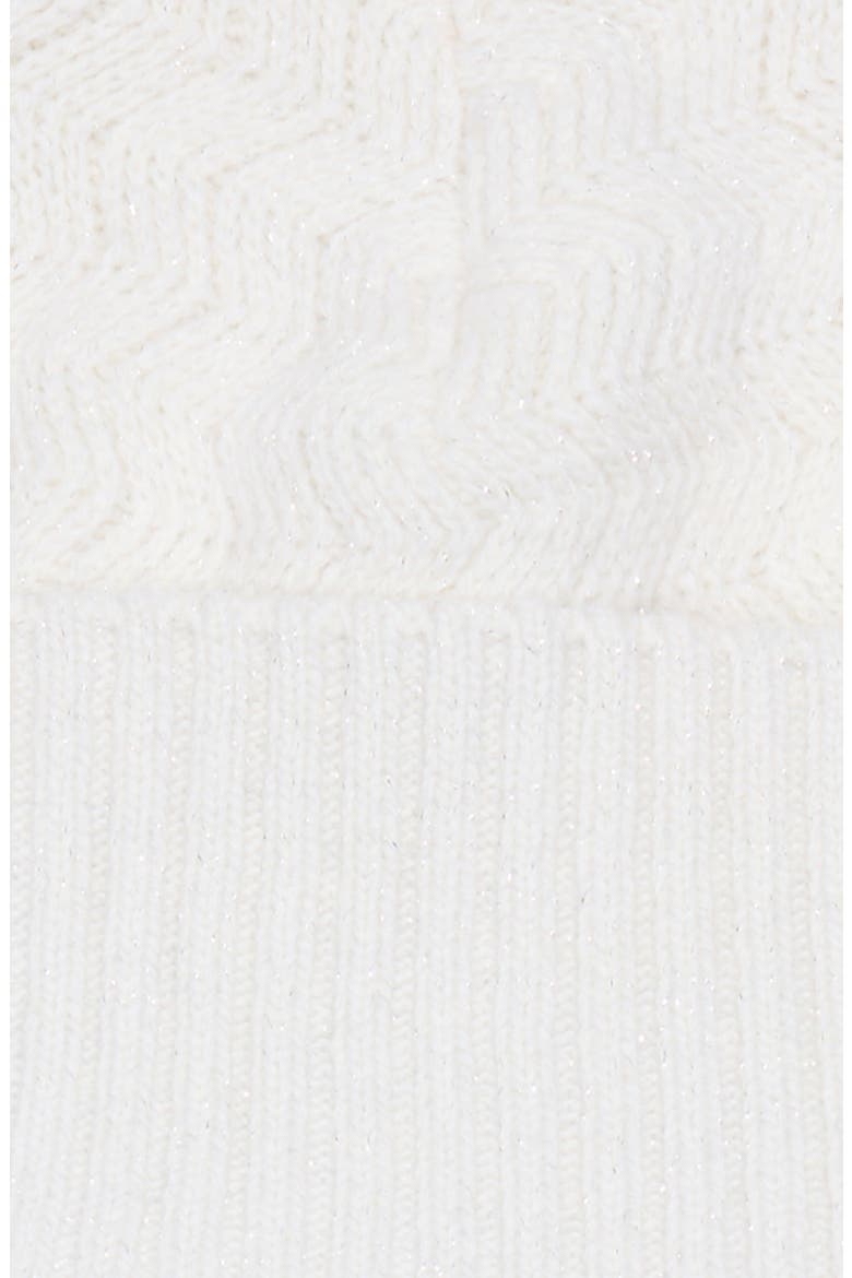 Metallic Zigzag Wool Blend Trapper Beanie, Alternate, color, 0003 WHITE