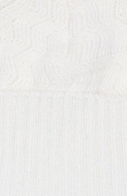 Missoni Metallic Zigzag Wool Blend Trapper Beanie In White