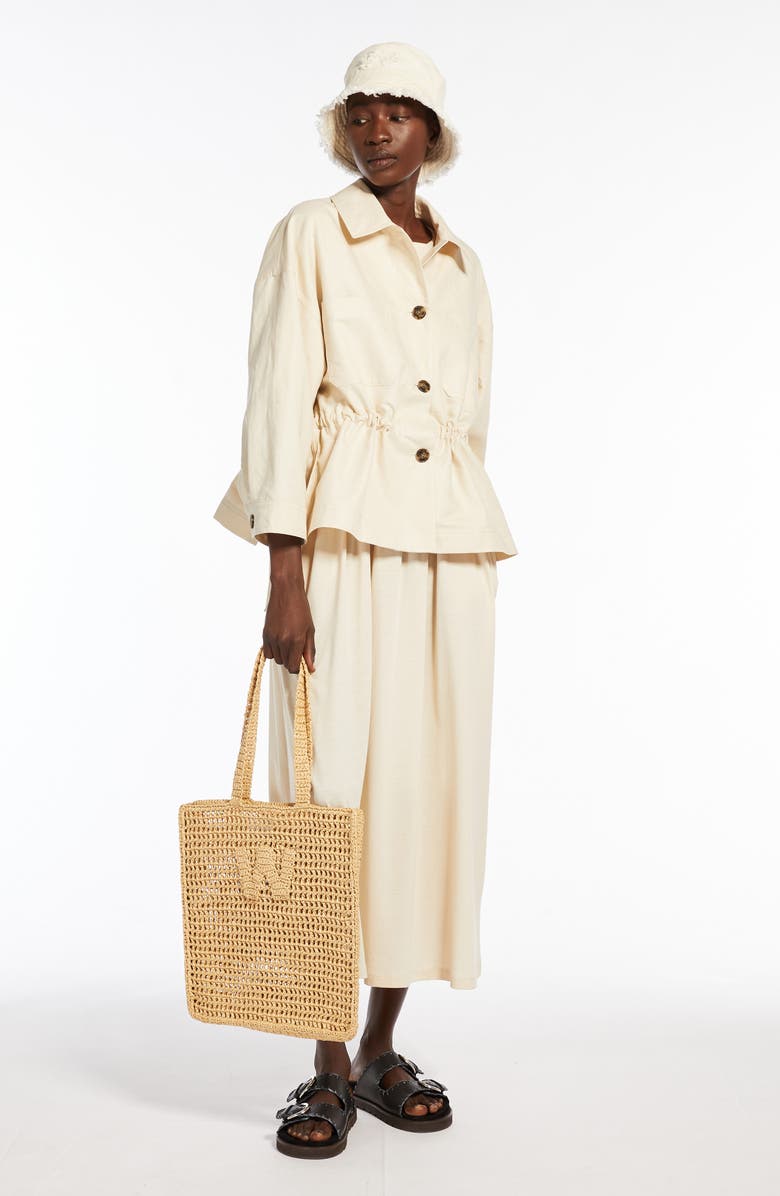 Weekend Max Mara Song Peplum Cotton & Peplum Jacket, Alternate, color,