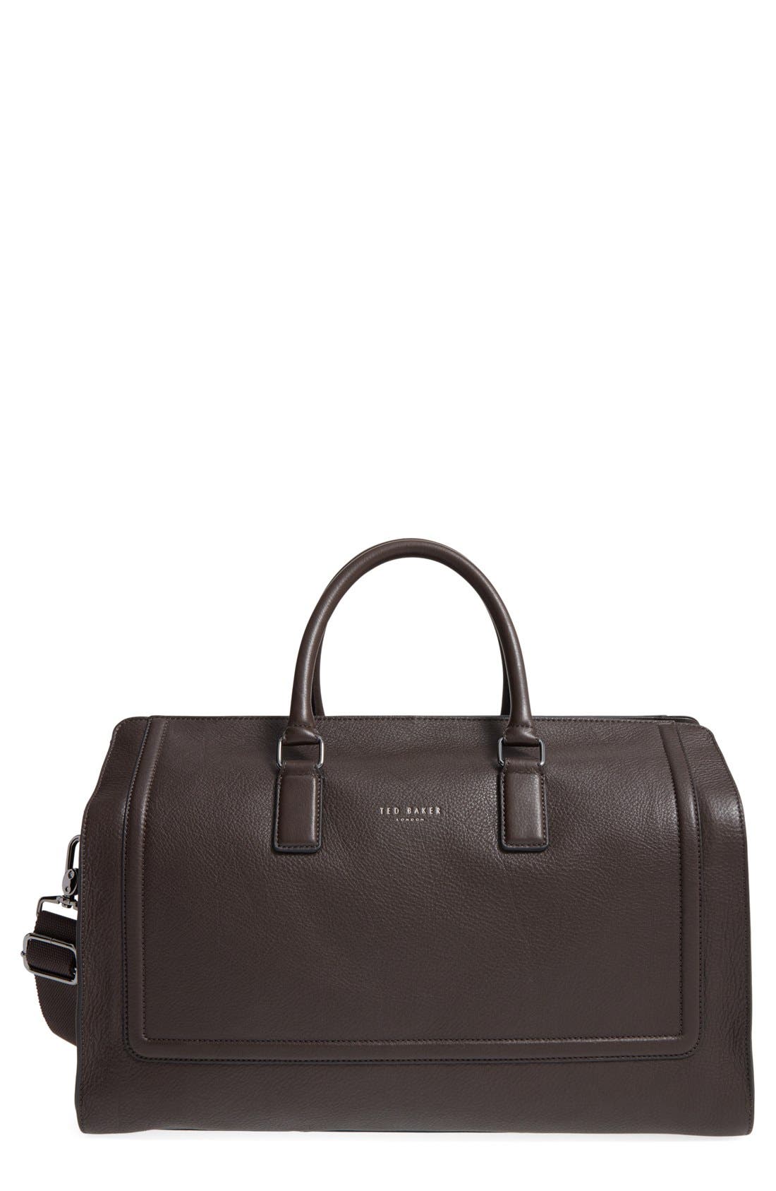 Ted Baker London 'Shalala' Leather Duffel Bag, Main, color, 