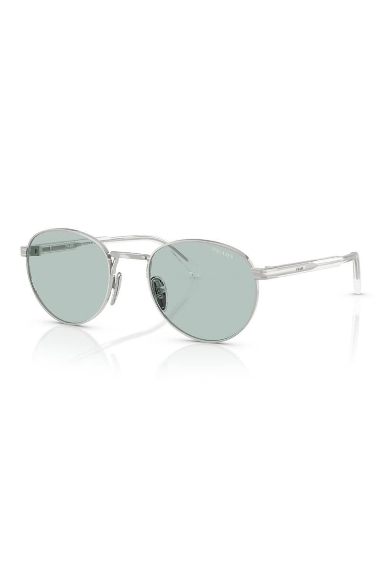 53mm Oval Sunglasses, Alternate, color, SILVER AVIO CHIARO/ACCIAIO