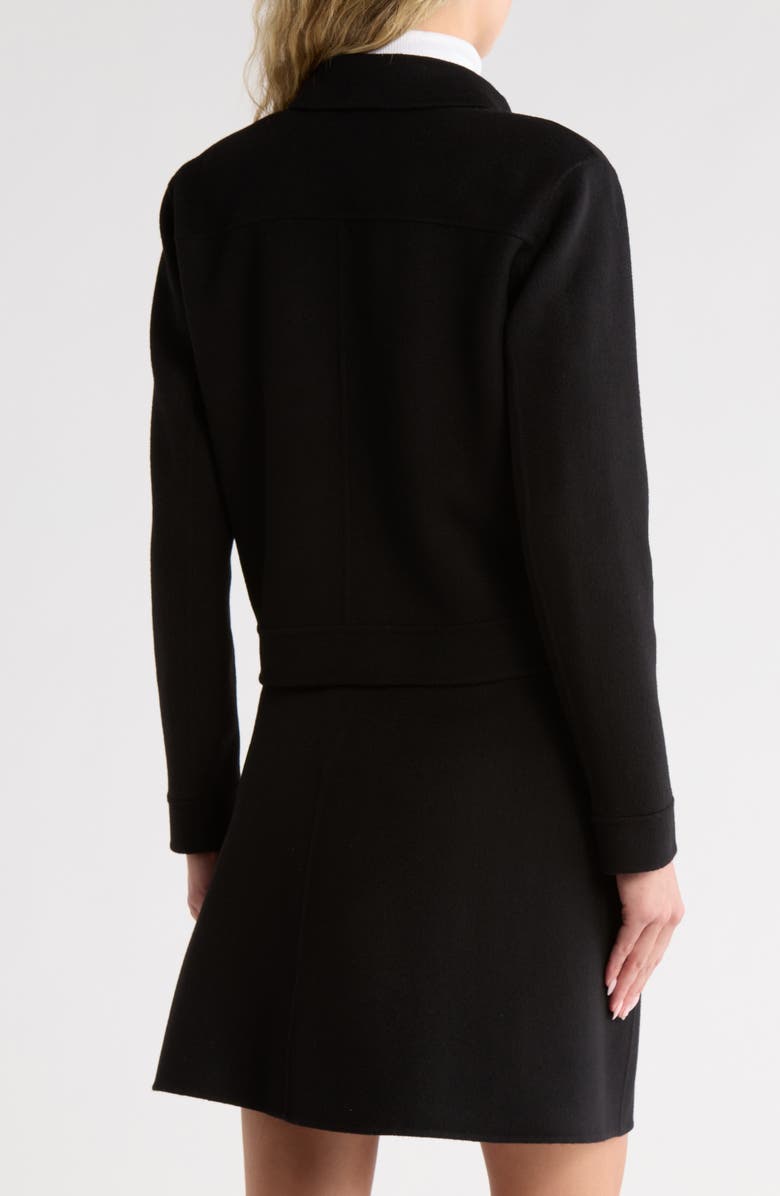 Theory Short Zip Wool Blend Jacket, Alternate, color, Black