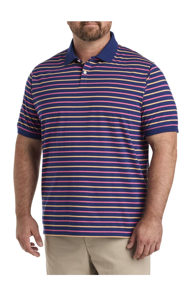 Harbor Bay by DXL Multi-Striped Polo Shirt, Main, color, 