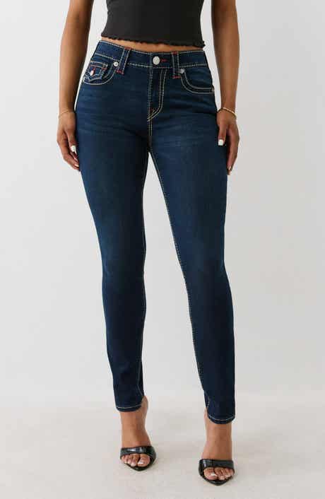 True Religion Jennie Big T Mid Rise Flap Pocket Skinny Jeans
