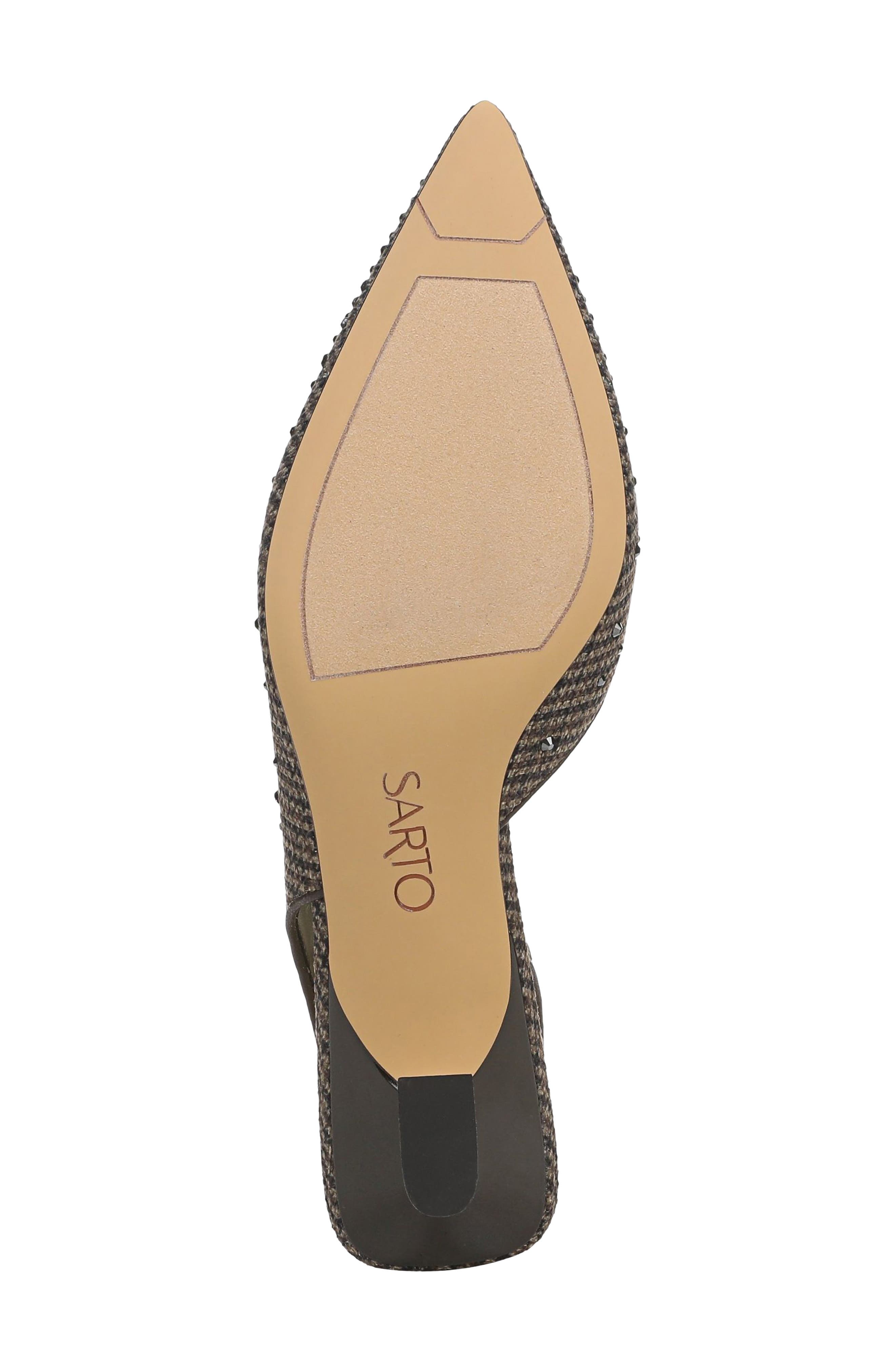 Devin Pointed Toe Slingback Pump, Alternate, color, BROWN FABRIC