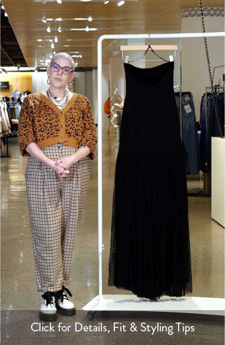 Nayla Mixed Media Strapless Gown, sales video thumbnail