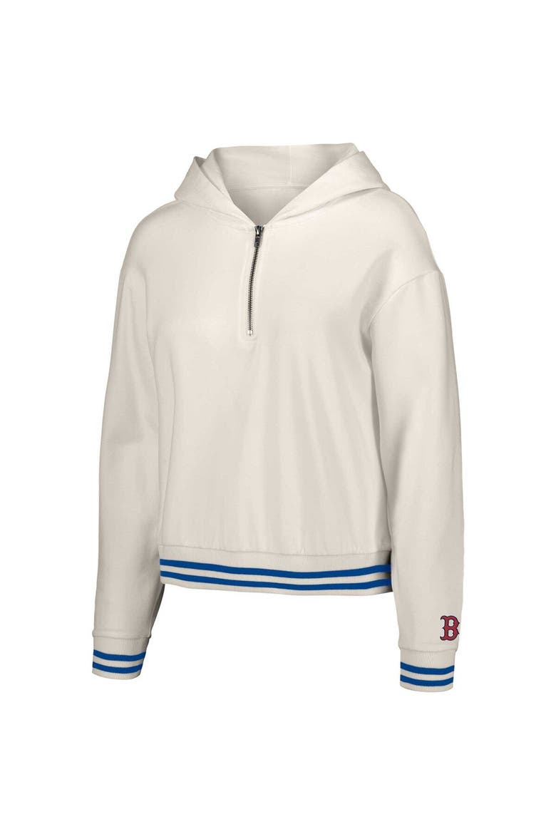 Women's Lusso  White Boston Red Sox Magnolia Tri-Blend Quarter-Zip Hoodie, Alternate, color, White