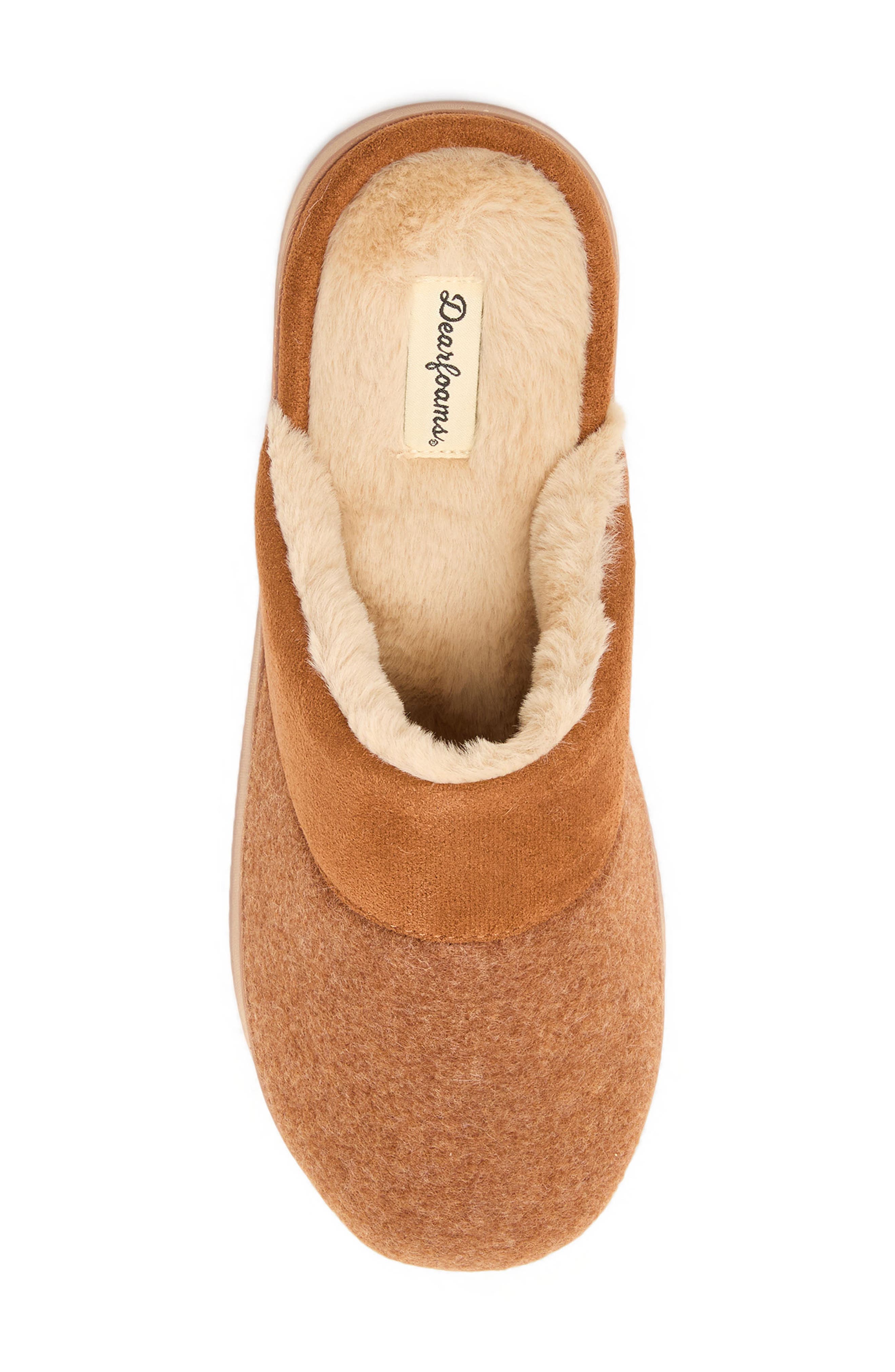 DEARFOAMS Owen Faux Fur Lined Scuff Slipper, Alternate, color, Chestnut