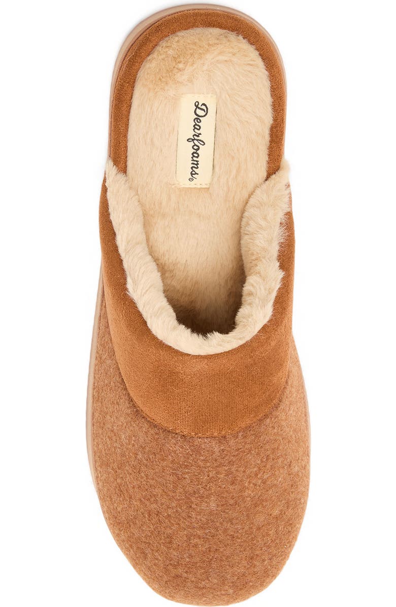 DEARFOAMS Owen Faux Fur Lined Scuff Slipper, Alternate, color, Chestnut