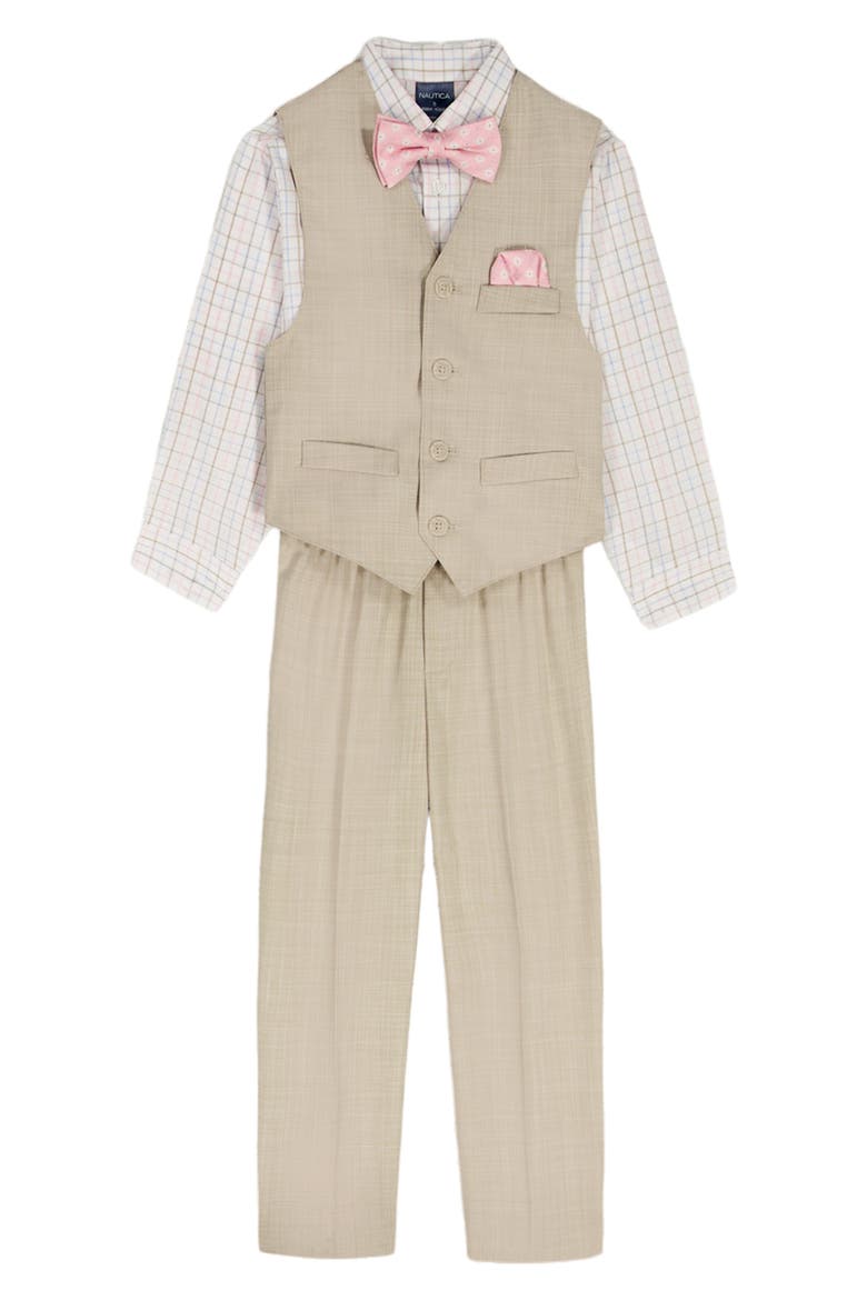 Kids' Button-Up Shirt, Vest, Pants & Bowtie Set, Main, color, INCENSE
