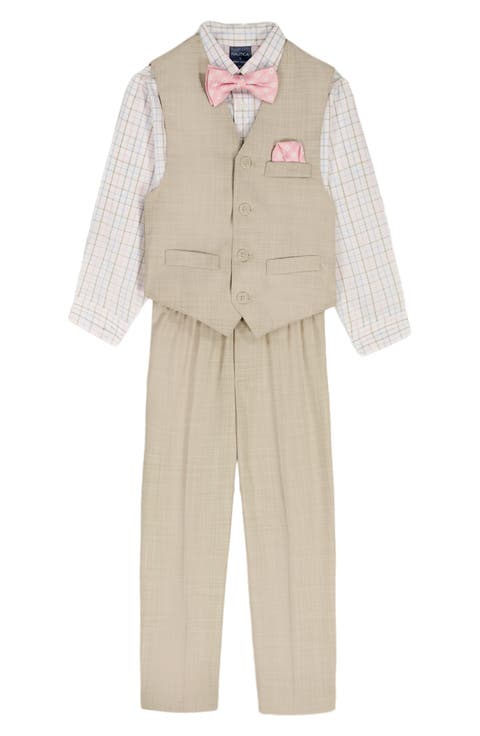 Kids' Button-Up Shirt, Vest, Pants & Bowtie Set (Toddler & Little Kid)