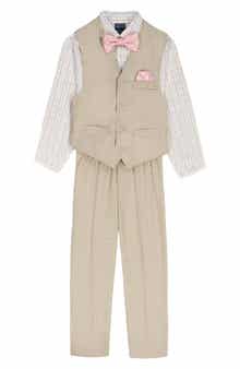 Nautica Kids' Button-Up Shirt, Vest, Pants & Bowtie Set