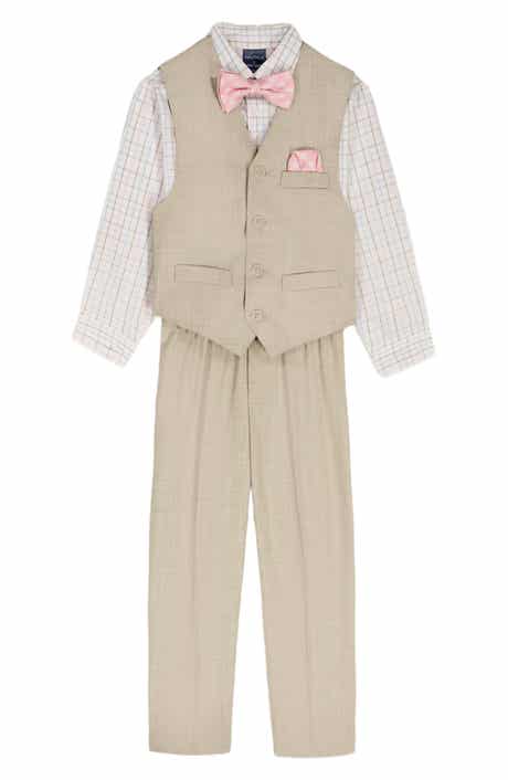 Nautica Kids' Button-Up Shirt, Vest, Pants & Bowtie Set