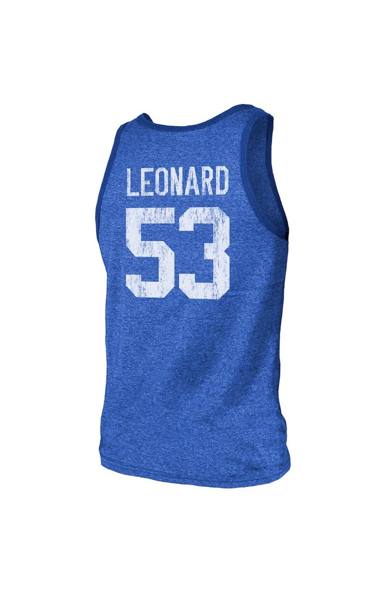 Majestic Threads Men's Fanatics Branded Shaquille Leonard Royal Indianapolis Colts Name & Number Tri-Blend Tank Top, Alternate, color, 