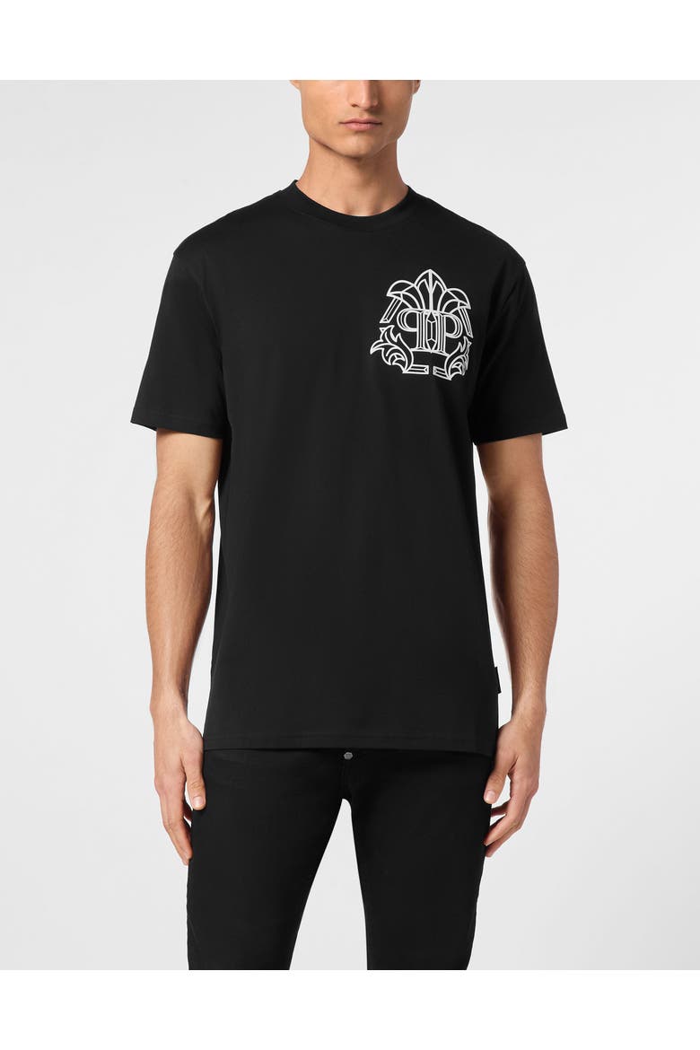 T-Shirt Round Neck Ss Skull&Amp;Bones Men, Main, color, black