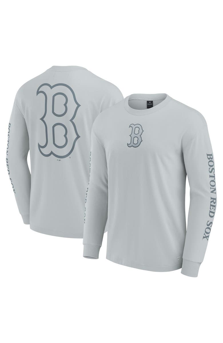 FANATICS Men's Fanatics  Gray Boston Red Sox Elements Strive Long Sleeve T-Shirt, Main, color, Gray