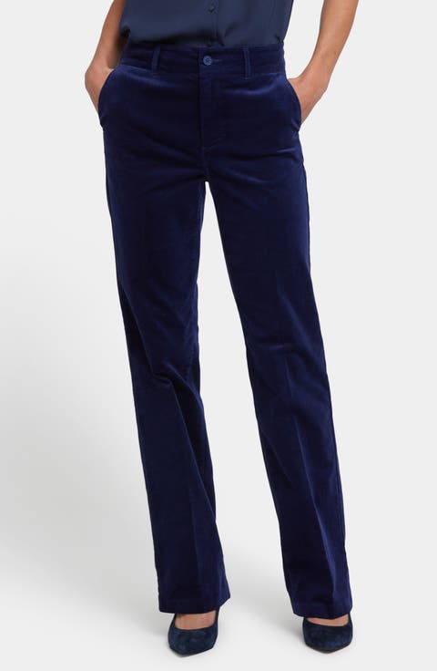 Straight Leg Velveteen Trouser Pants