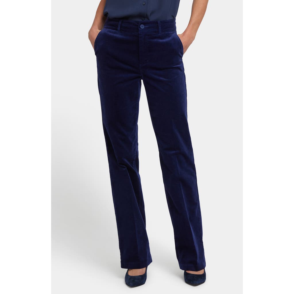 Nydj Straight Leg Velveteen Trouser Pants In Blue