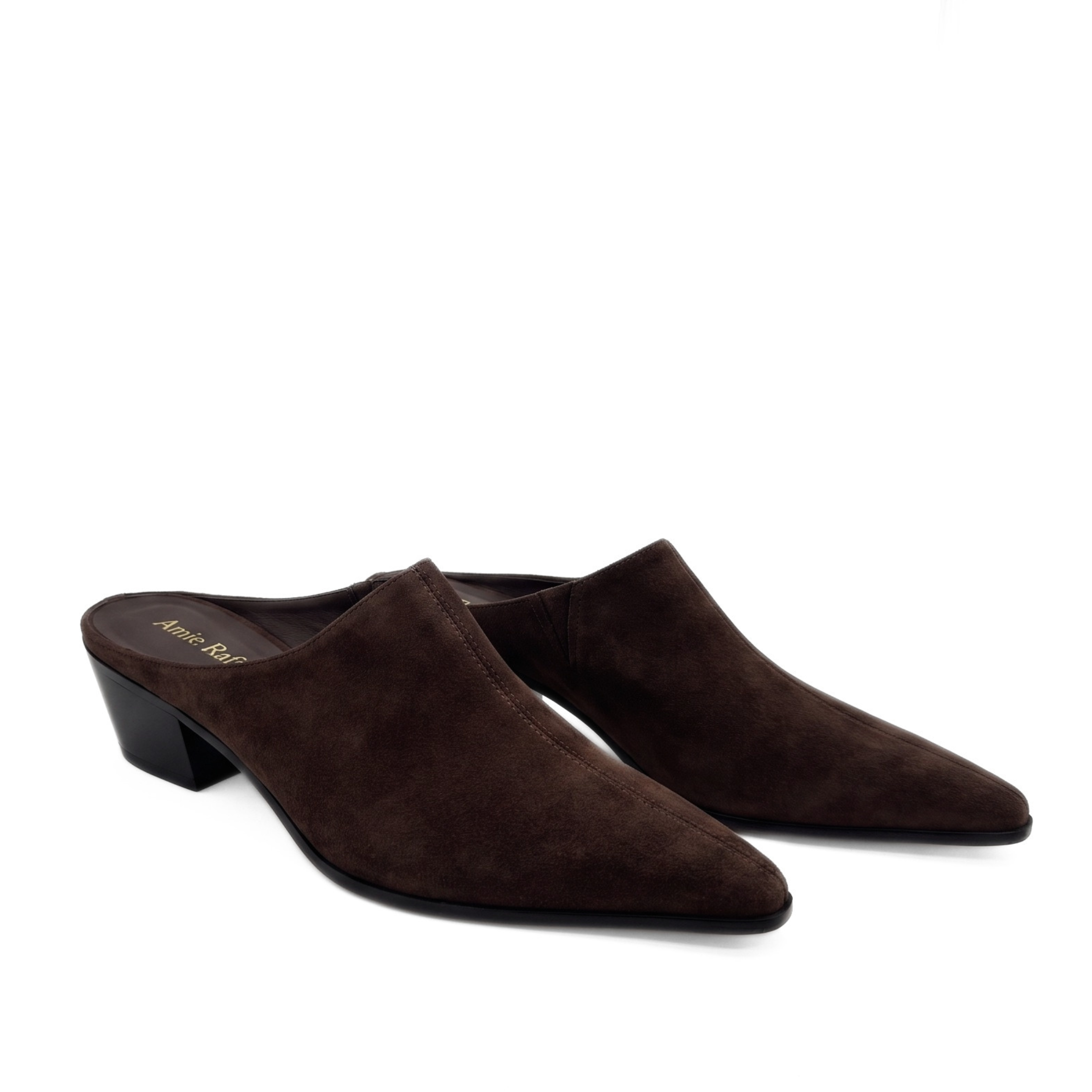 Carla Western Leather Mules, Alternate, color, Brown Suede