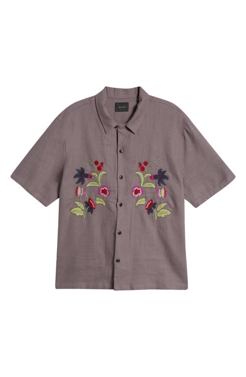 Pacsun Weave Floral Embroidered Camp Shirt
