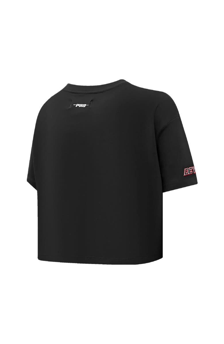 PRO STANDARD Women's Pro Standard Black New Jersey Devils Boxy Script Tail Cropped T-Shirt, Alternate, color, 