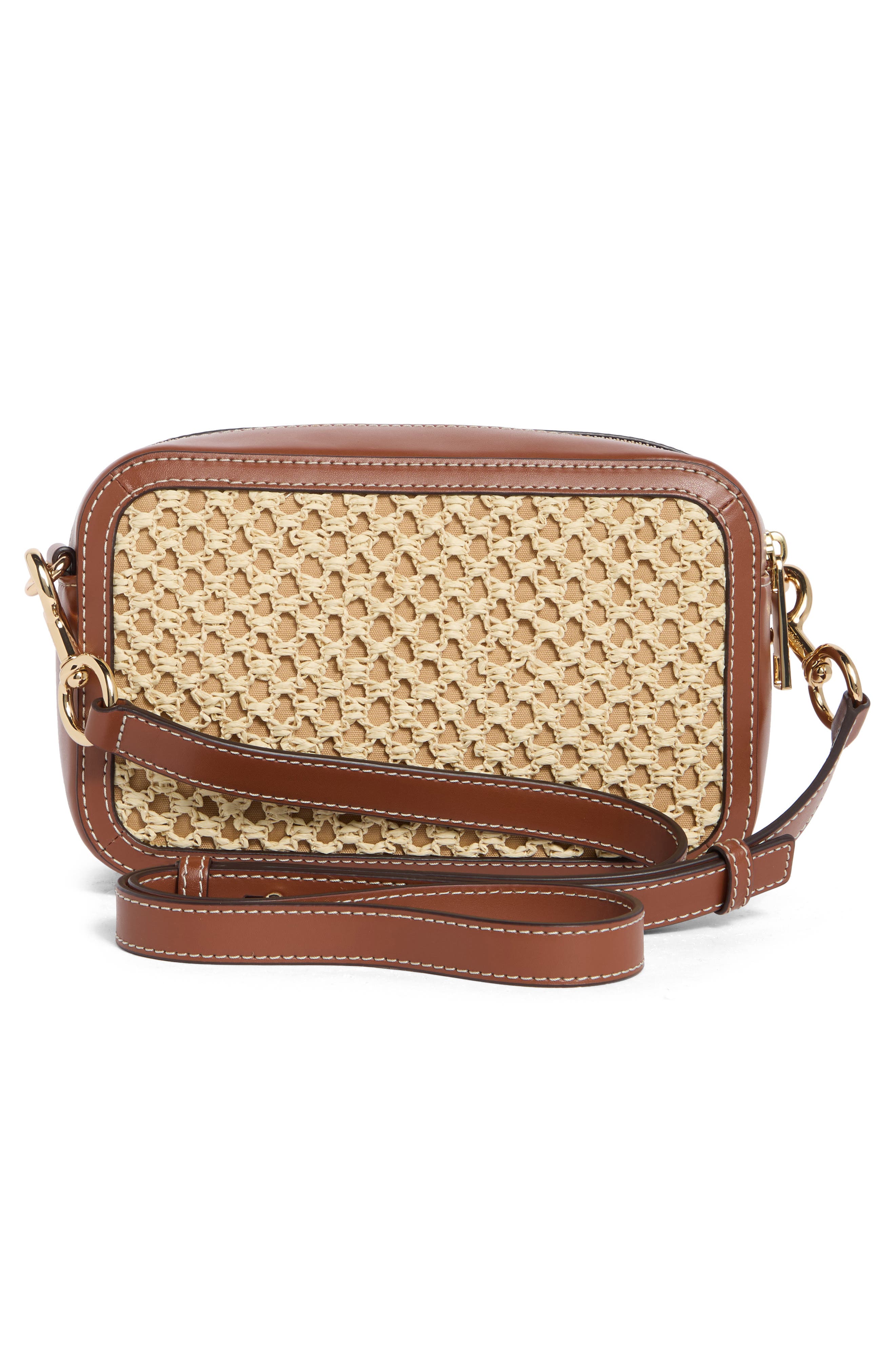 Marc Jacobs Straw Camera Crossbody Bag, Alternate, color, Natural