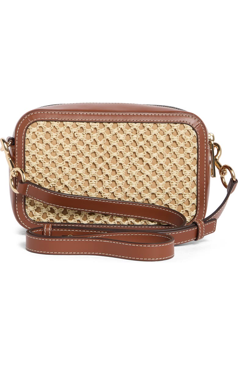 Marc Jacobs Straw Camera Crossbody Bag, Alternate, color, Natural